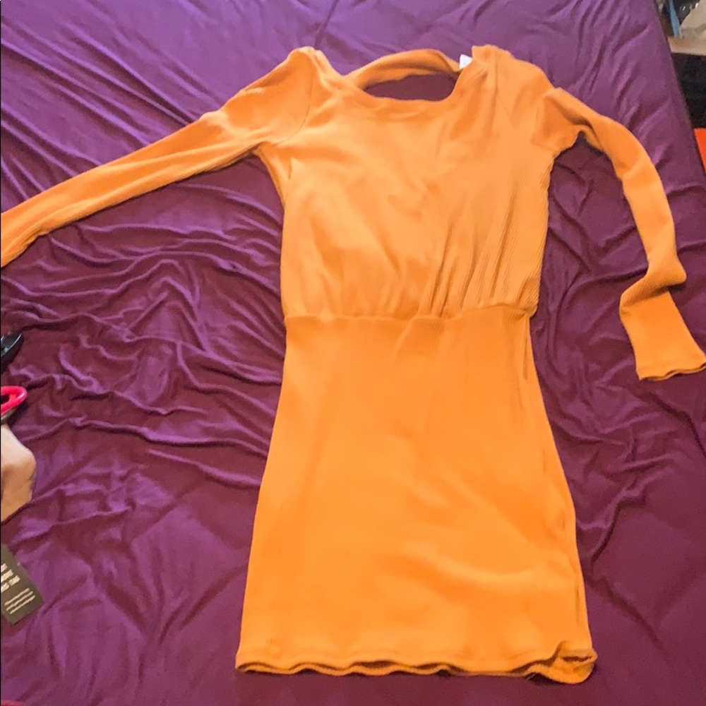 Mustard free people dress